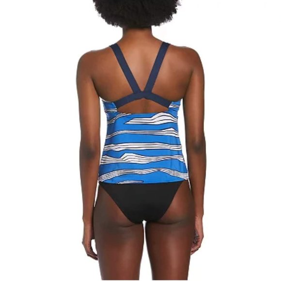 Women's Nike Wave-Stripe V-Back Tankini Top  Size S - Picture 3 of 11